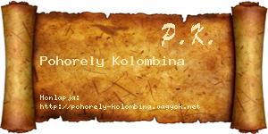 Pohorely Kolombina névjegykártya
